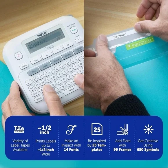 Brother P-touch Label Maker with White and Gray Design - Picture 2 of 4